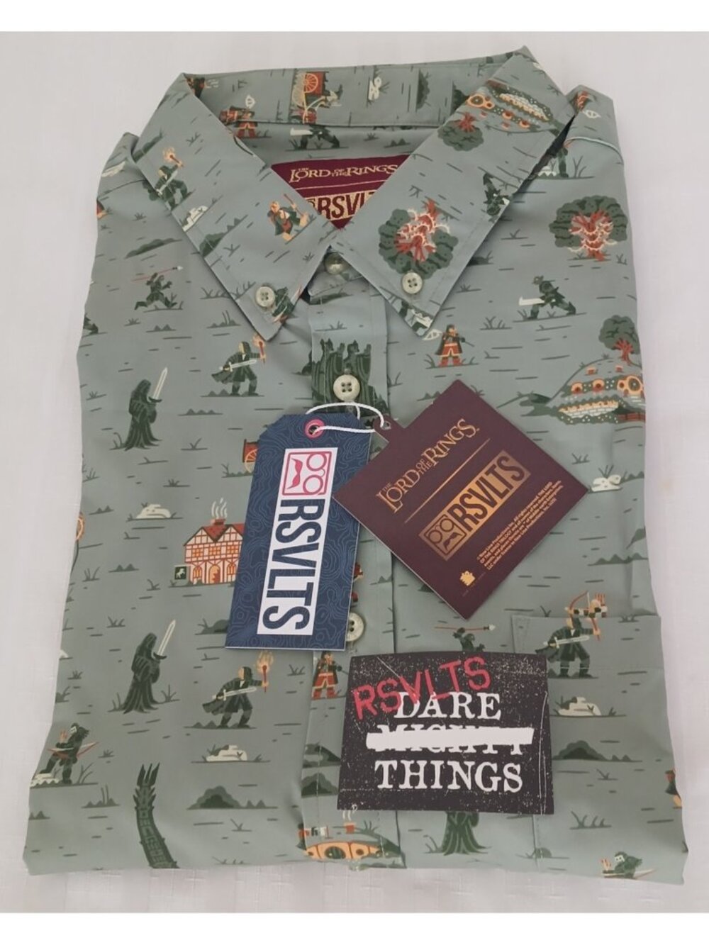 NWT Rsvlts x Lord Of The Rings Frodo’s Journey Kunuflex Short Sleeve Shirt 2XL